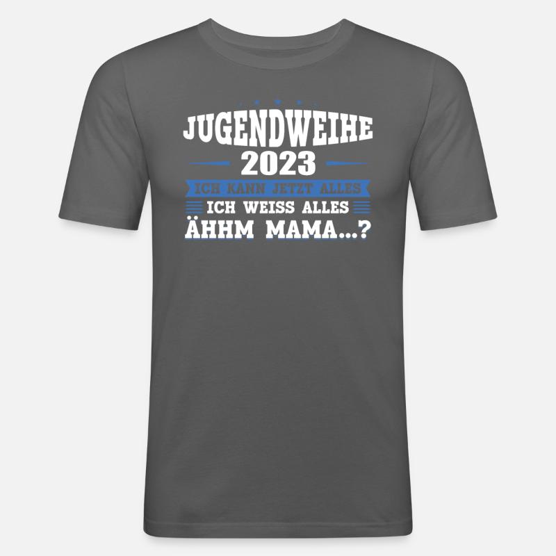 Jugendweihe 2023 Mädchen Junge - Männer Slim Fit T-Shirt - Graphite