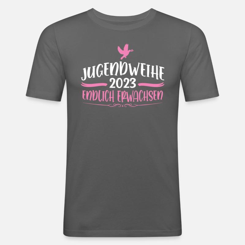 Jugendweihe 2023 Mädchen Junge - Männer Slim Fit T-Shirt - Graphite