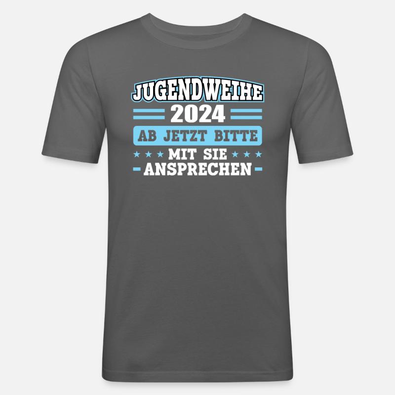 Jugendweihe 2024 Mädchen Junge - Männer Slim Fit T-Shirt - Graphite