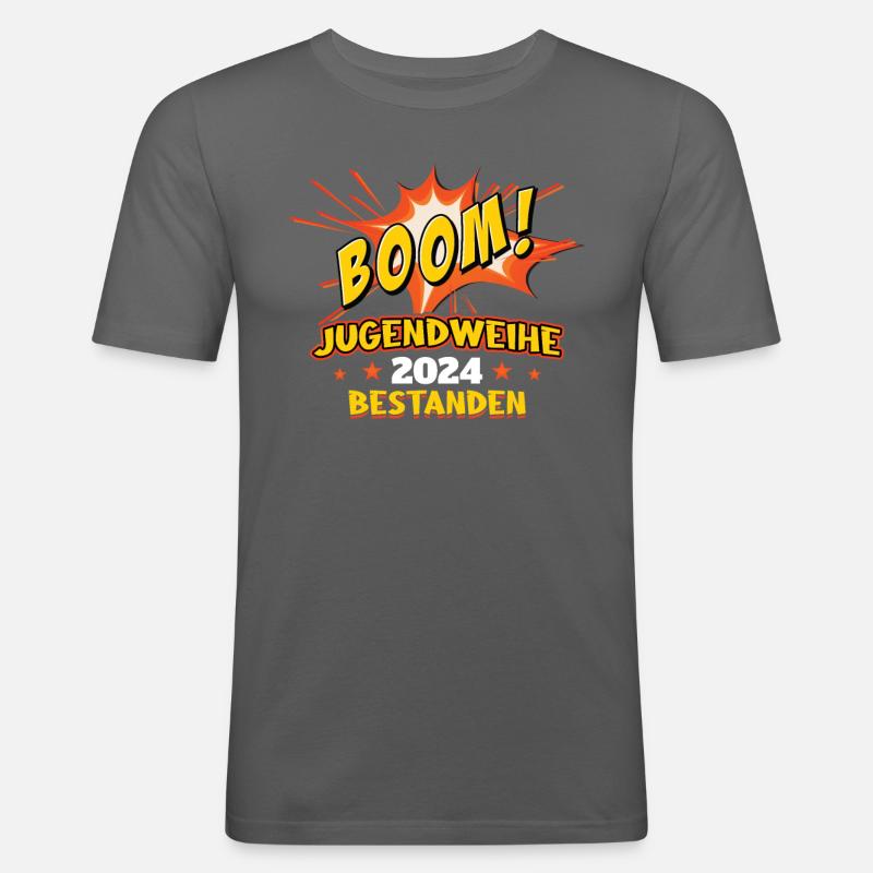 Jugendweihe 2024 Mädchen Junge - Männer Slim Fit T-Shirt - Graphite