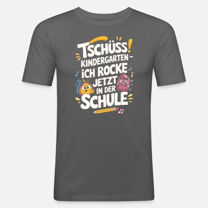 Tschüss Kindergarten - Einschulung - Männer Slim Fit T-Shirt - Graphite