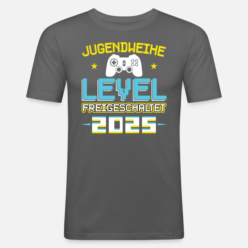 Jugendweihe 2025 Mädchen Junge - Männer Slim Fit T-Shirt - Graphite