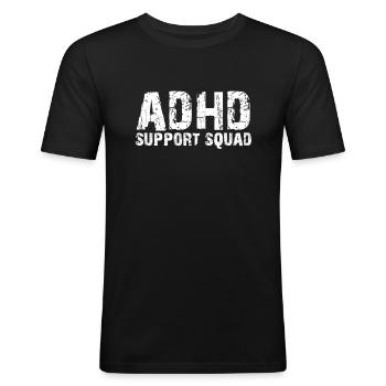 Adhs - Männer Slim Fit T-Shirt - Schwarz - Vorne - Nik (191cm)