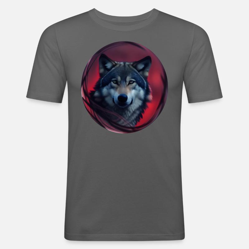 wolf - Men's Slim Fit T-Shirt - graphite grey