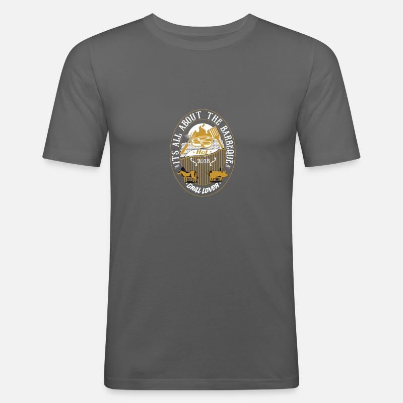 its all aabout bbq - Männer Slim Fit T-Shirt - Graphite
