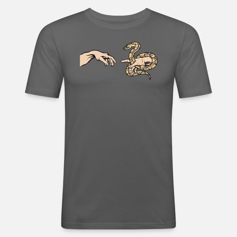 Python Amour Drôle Python Serpent - T-shirt près du corps Homme - gris graphite