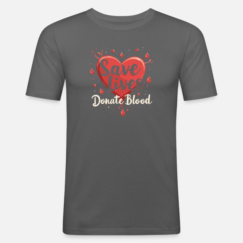 Blut- Und Plasmaspende - Männer Slim Fit T-Shirt - Graphite