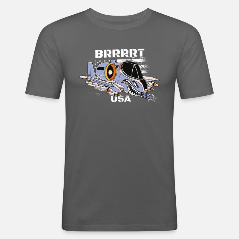 A-10-Warimogflugzeug A10 Thunderbird Brrrrrt - Männer Slim Fit T-Shirt - Graphite