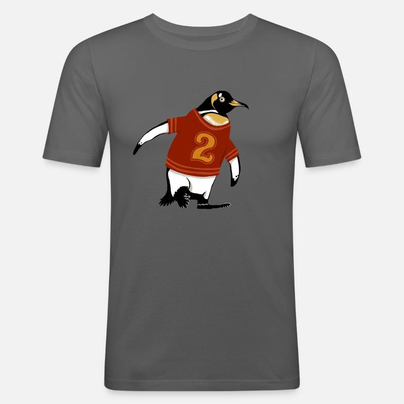 Pinguin mit Hemd 2 - Männer Slim Fit T-Shirt - Graphite