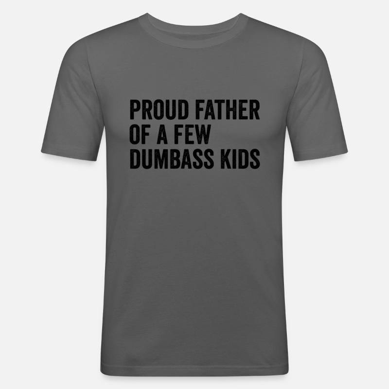 Stolzer Vater einiger dummer Kinder - Männer Slim Fit T-Shirt - Graphite