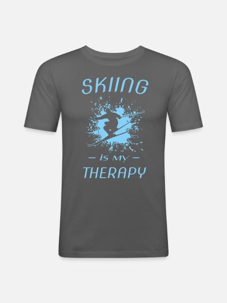 Ski - Männer Slim Fit T-Shirt - Graphite