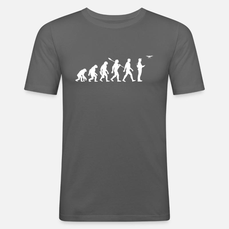 Evolution - Drohne - Drohnenpilot - Männer Slim Fit T-Shirt - Graphite