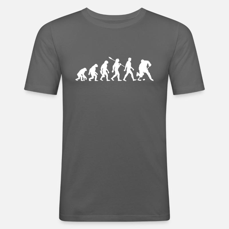 Evolution - Eishockey - Puck - Wintersport - Männer Slim Fit T-Shirt - Graphite