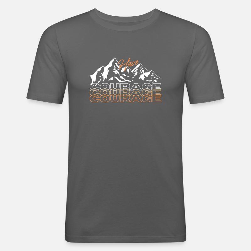 Coraje Mut - Männer Slim Fit T-Shirt - Graphite
