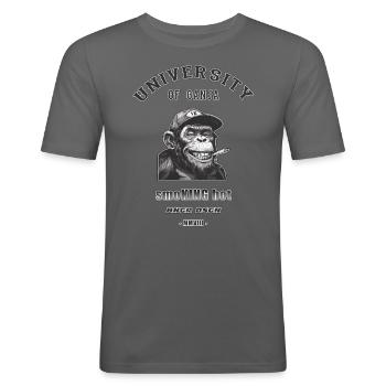 COOL UNIVERSITY OF GANJA T-SHIRT !! - Men's Slim Fit T-Shirt - graphite grey - Front - Nik (191cm)