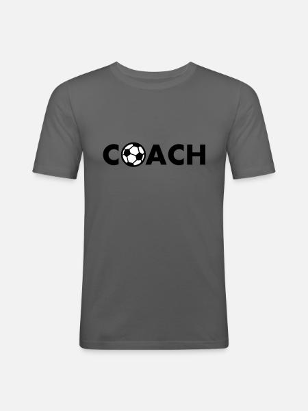 coach fußball - Men's Slim Fit T-Shirt - graphite grey