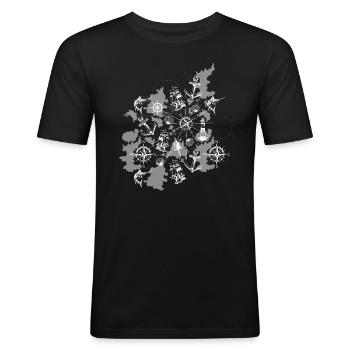 Nautical chart maritime - Men's Slim Fit T-Shirt - black - Front - Nik (191cm)