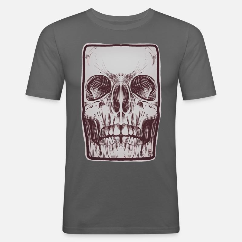 Vorderer Schädel - Männer Slim Fit T-Shirt - Graphite