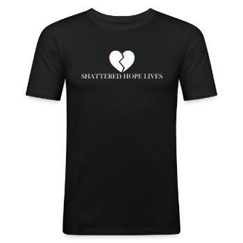 Zerbrochene Hoffnung lebt - Männer Slim Fit T-Shirt - Schwarz - Vorne - Nik (191cm)