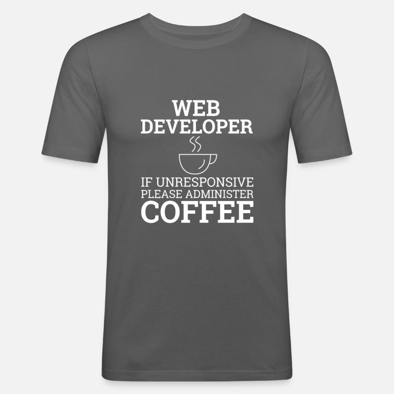 "Web Developer Coffee | Webentwickler" - Männer Slim Fit T-Shirt - Graphite
