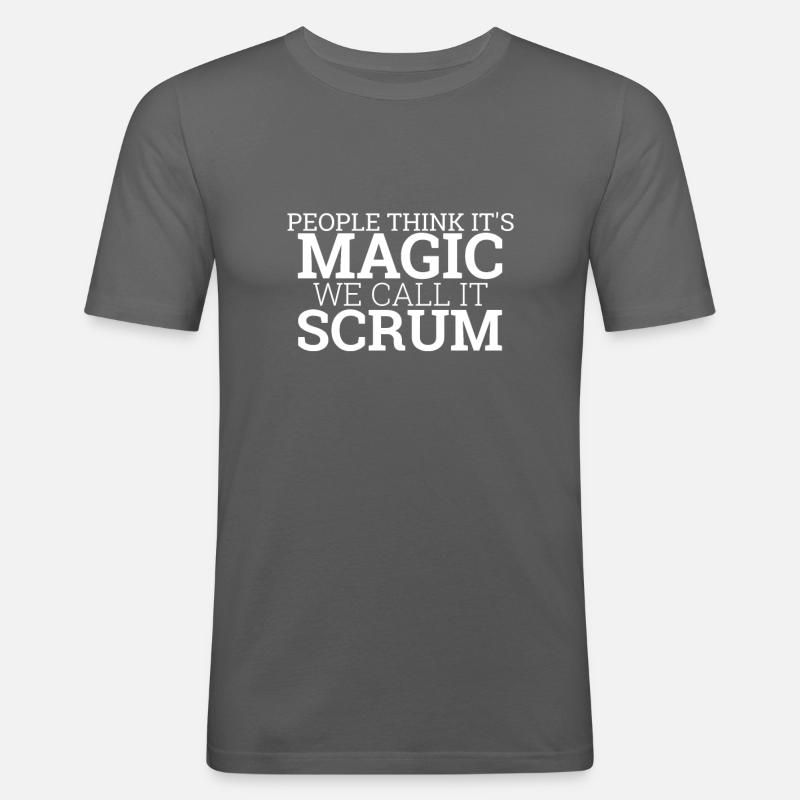 "Scrum Master Magic | "Scrum Master"" - Männer Slim Fit T-Shirt - Graphite