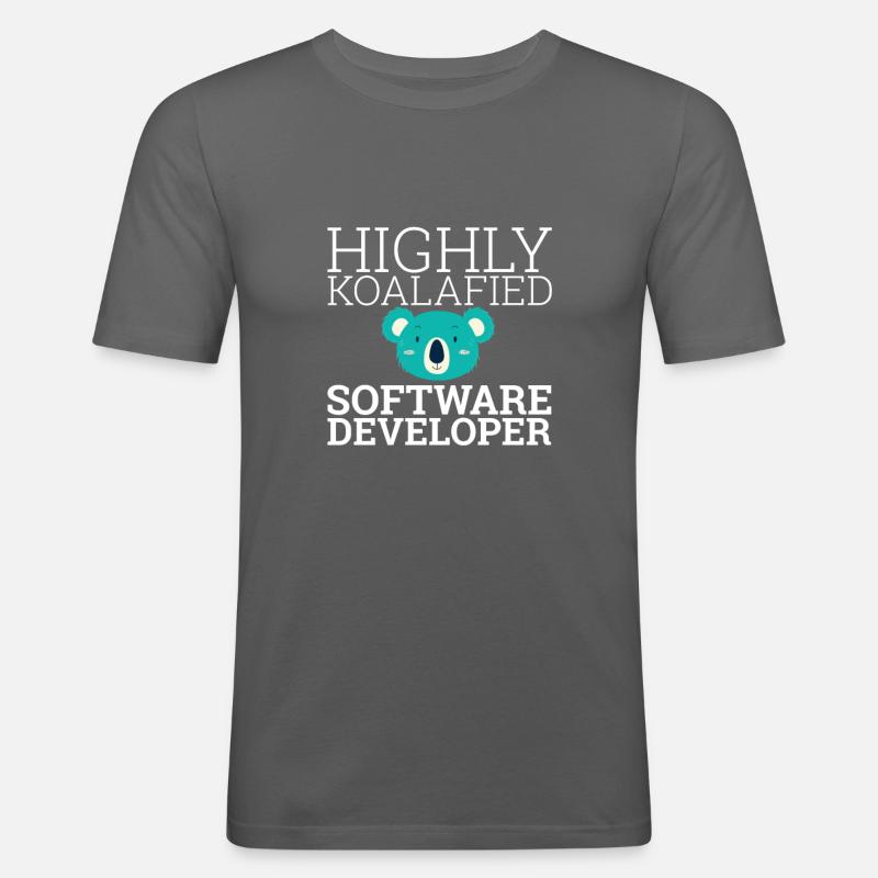 « Software Developer Koalafied | Programmeur » - T-shirt près du corps Homme - gris graphite