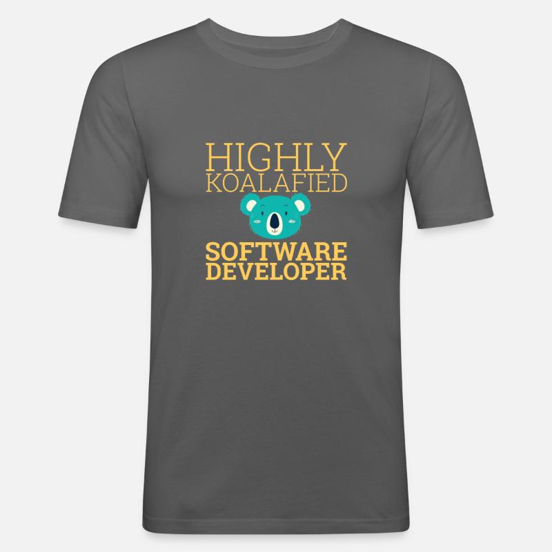 "Software Developer Koalafied | Programmierer" - Männer Slim Fit T-Shirt - Graphite