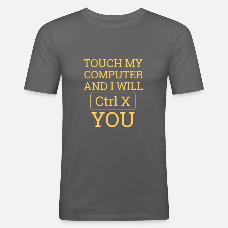 "Touch Computer | Informatik" - Männer Slim Fit T-Shirt - Graphite