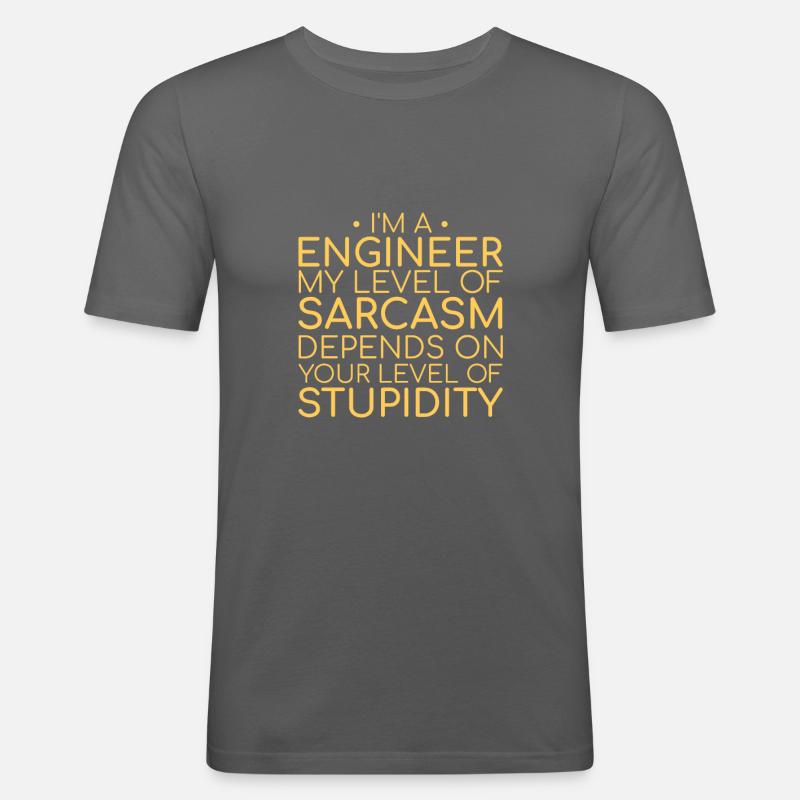 "Engineer Sarcasm | Ingenieur" - Männer Slim Fit T-Shirt - Graphite