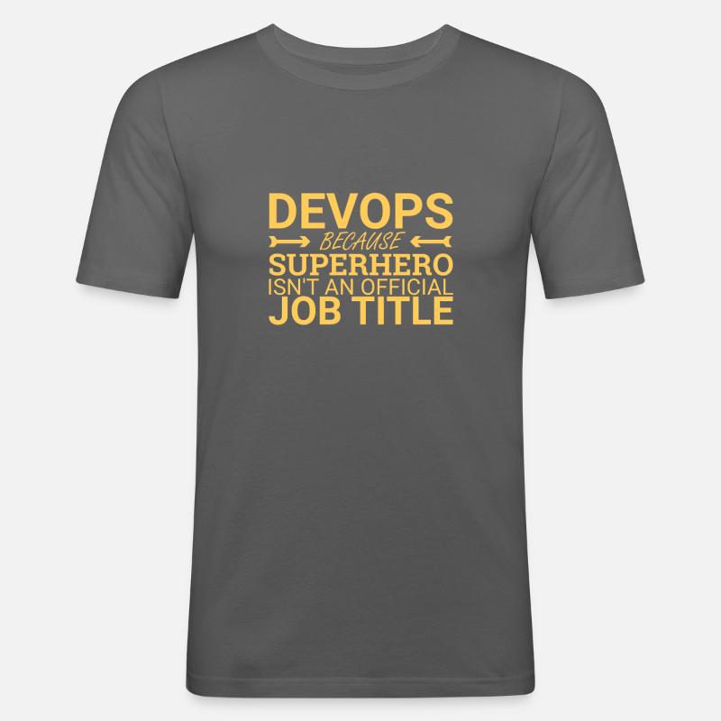 "DevOps Superhero | Softwareentwicklung" - Männer Slim Fit T-Shirt - Graphite