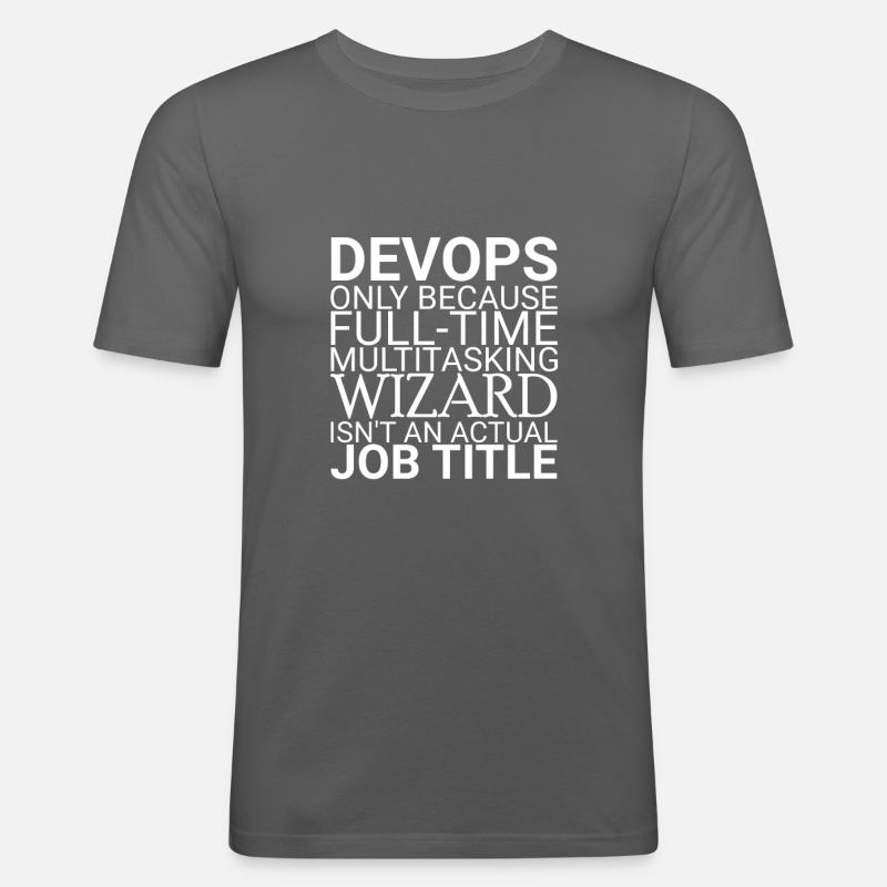 "DevOps Wizard | Softwareentwicklung" - Männer Slim Fit T-Shirt - Graphite
