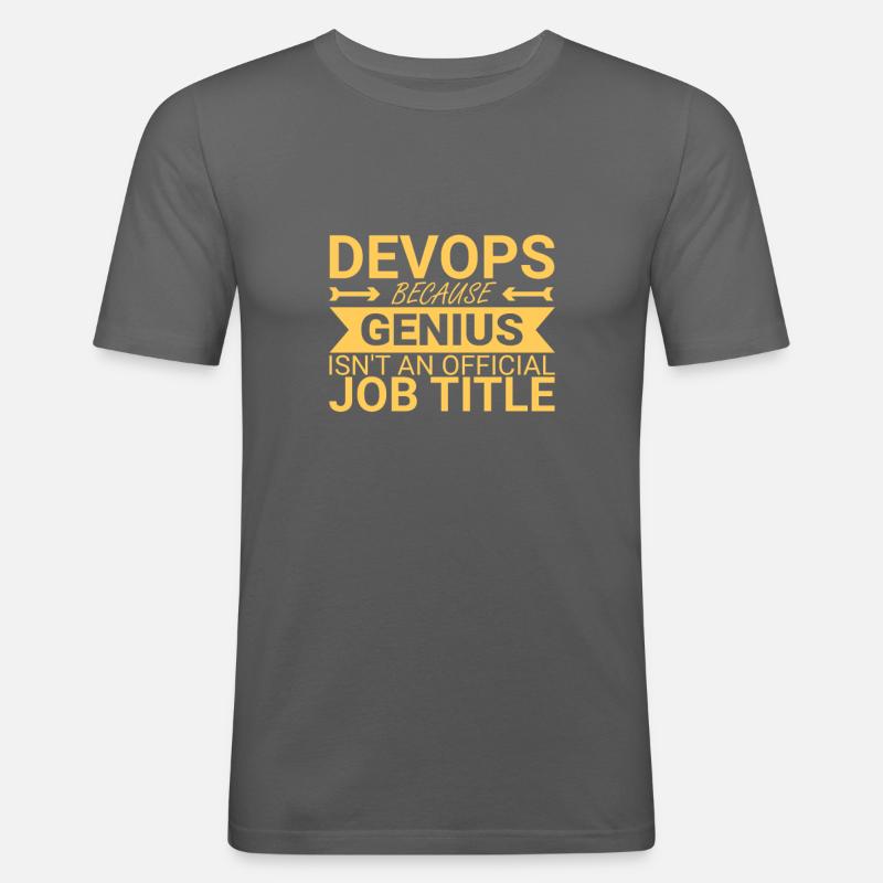 "DevOps Genius | Software Development" - Men's Slim Fit T-Shirt - graphite grey