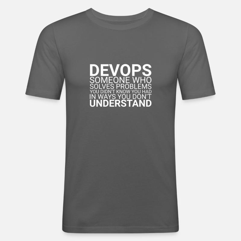 "DevOps Problem | Software Development" - Men's Slim Fit T-Shirt - graphite grey
