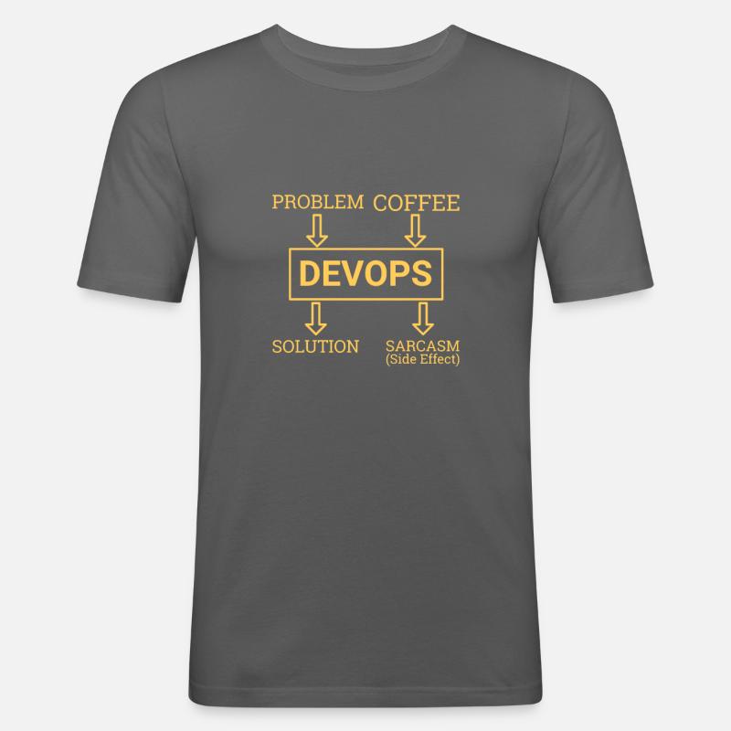 "| sarkazmu DevOps Rozwój oprogramowania" - Obcisła koszulka męska - grafitowy