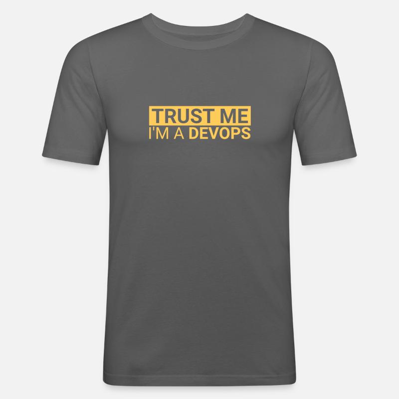 "DevOps Trust | Softwareentwicklung" - Männer Slim Fit T-Shirt - Graphite