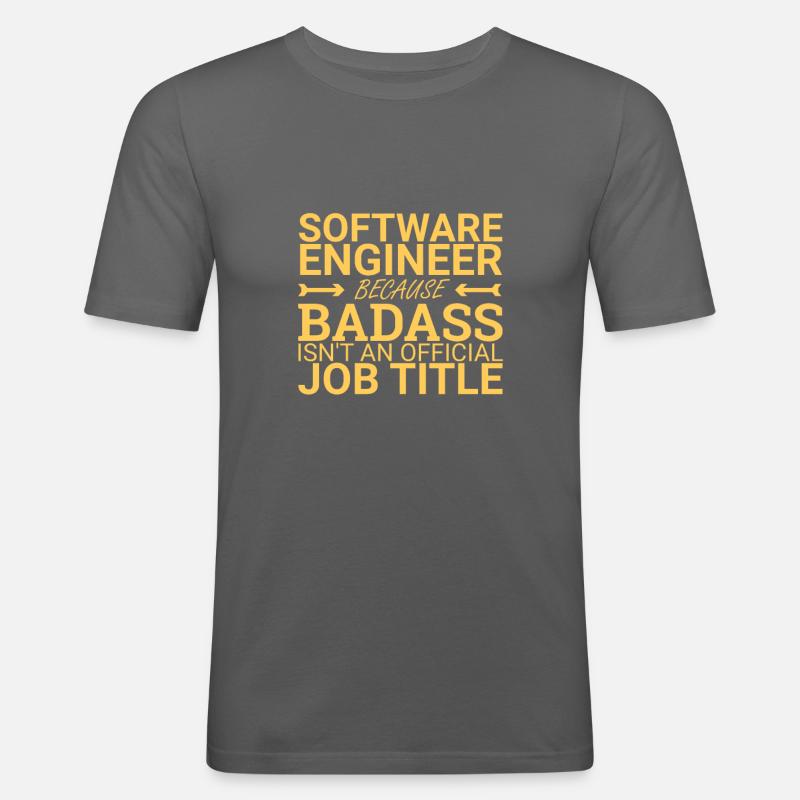 "Software Engineer Badass | Programming" - Männer Slim Fit T-Shirt - Graphite