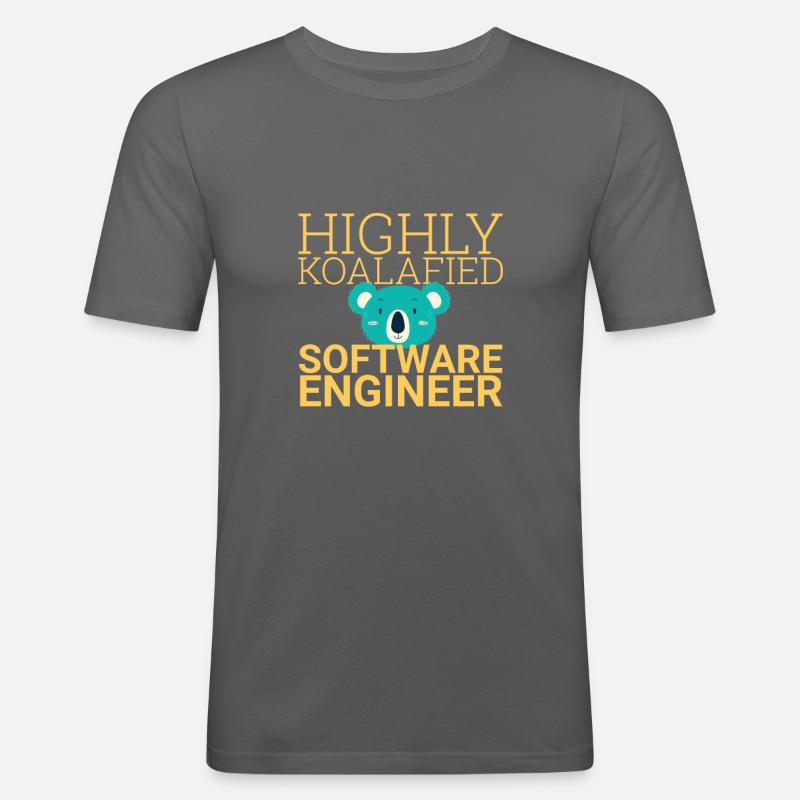"Software Engineer Koalafied | Programming" - Men's Slim Fit T-Shirt - graphite grey