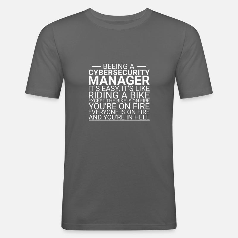 "Cybersecurity Manager Hell | Cybersecurity" - Men's Slim Fit T-Shirt - graphite grey