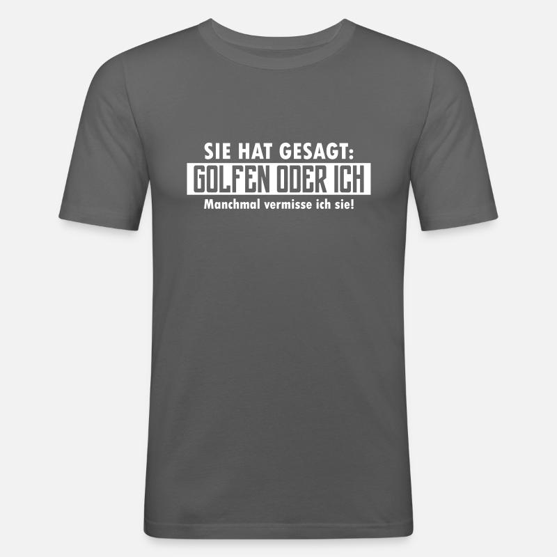 golfen oder ich - Männer Slim Fit T-Shirt - Graphite