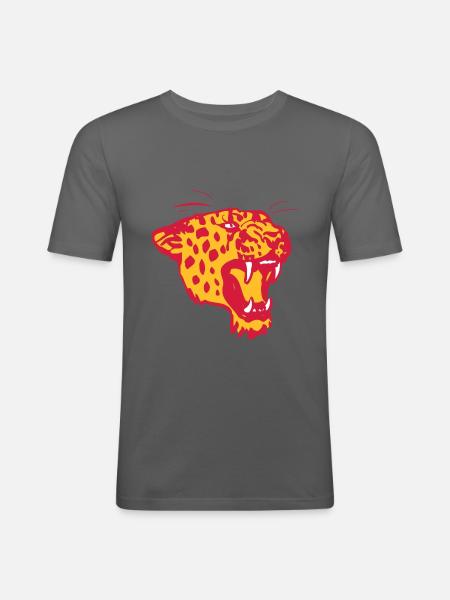 Roaring Leopard by Cheerful Madness!! - Men's Slim Fit T-Shirt - graphite grey