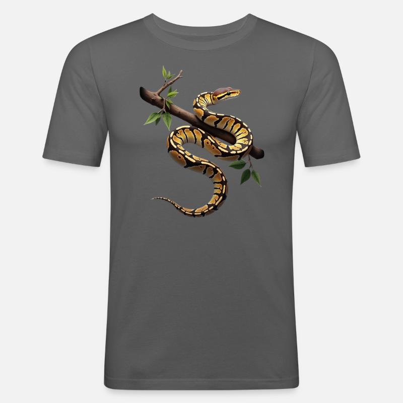 Königspython Schlangen Liebhaber Terrarium Python - Männer Slim Fit T-Shirt - Graphite