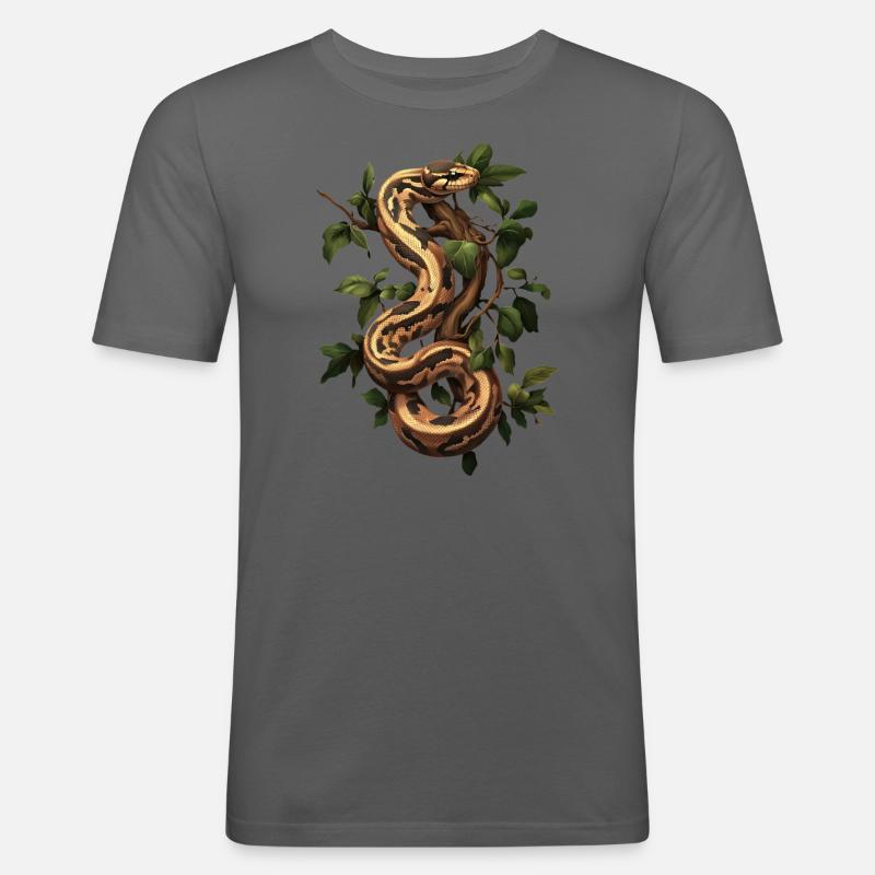 Königspython Schlangen Liebhaber Terrarium Python - Männer Slim Fit T-Shirt - Graphite