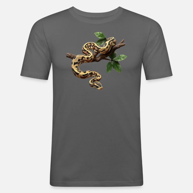 Königspython Schlangen Liebhaber Terrarium Python - Männer Slim Fit T-Shirt - Graphite