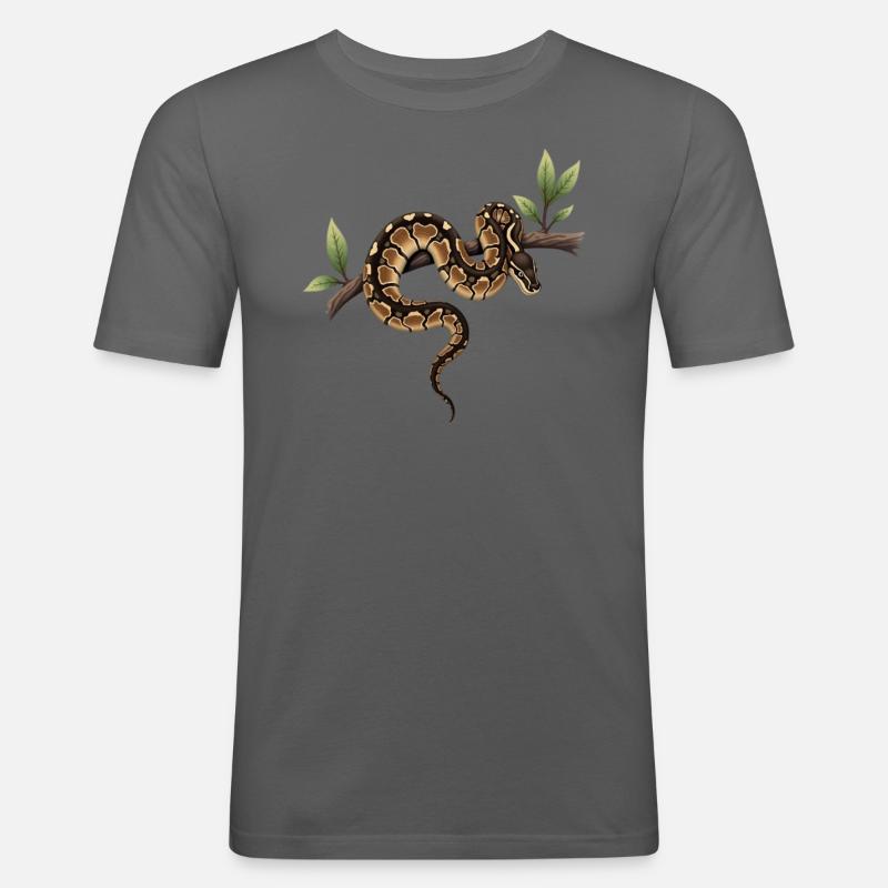 Königspython Schlangen Liebhaber Terrarium Python - Männer Slim Fit T-Shirt - Graphite