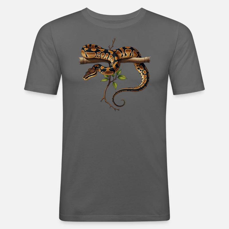 Königspython Schlangen Liebhaber Terrarium Python - Männer Slim Fit T-Shirt - Graphite