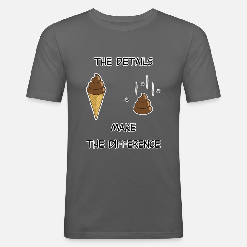 Eis oder kacken? - Männer Slim Fit T-Shirt - Graphite