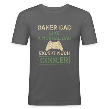 Gamer Dad Like A Normal Dad Gamer Husband Video Ga - Männer Slim Fit T-Shirt - Graphite - Vorne - Nik (191cm)