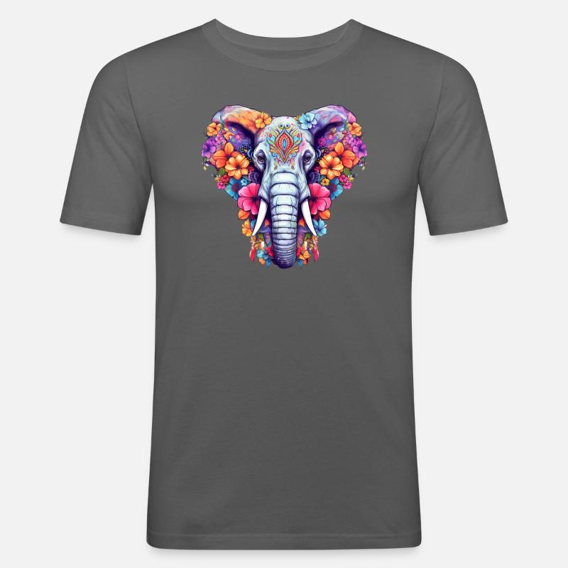Elefant - Männer Slim Fit T-Shirt - Graphite
