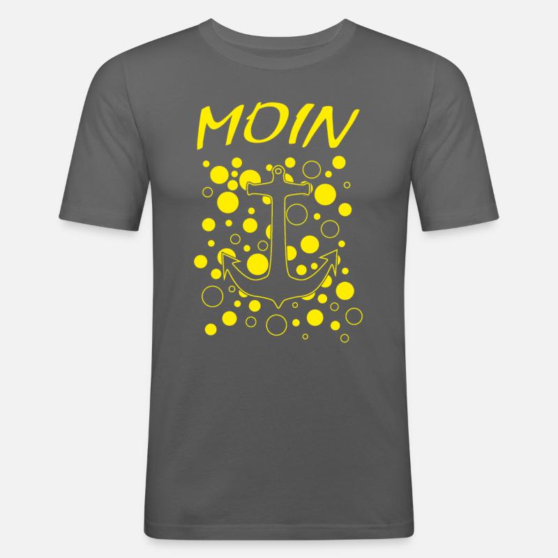 moin moin - Männer Slim Fit T-Shirt - Graphite