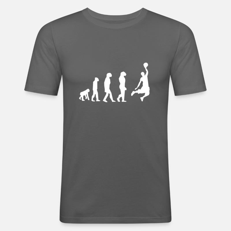 Basketball Evolution Sport Geschenkidee - Männer Slim Fit T-Shirt - Graphite